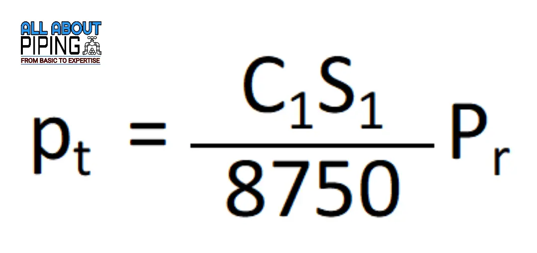 Formula for flange pressure rating calculation