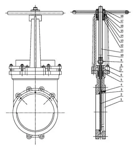 Components of knife gate valve