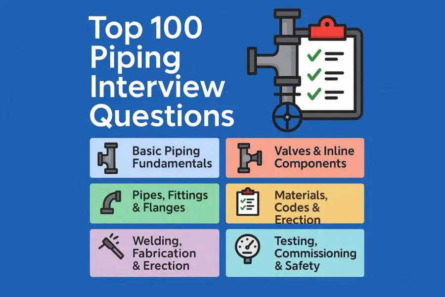 Top 100 Piping Interview Questions for Site Engineers